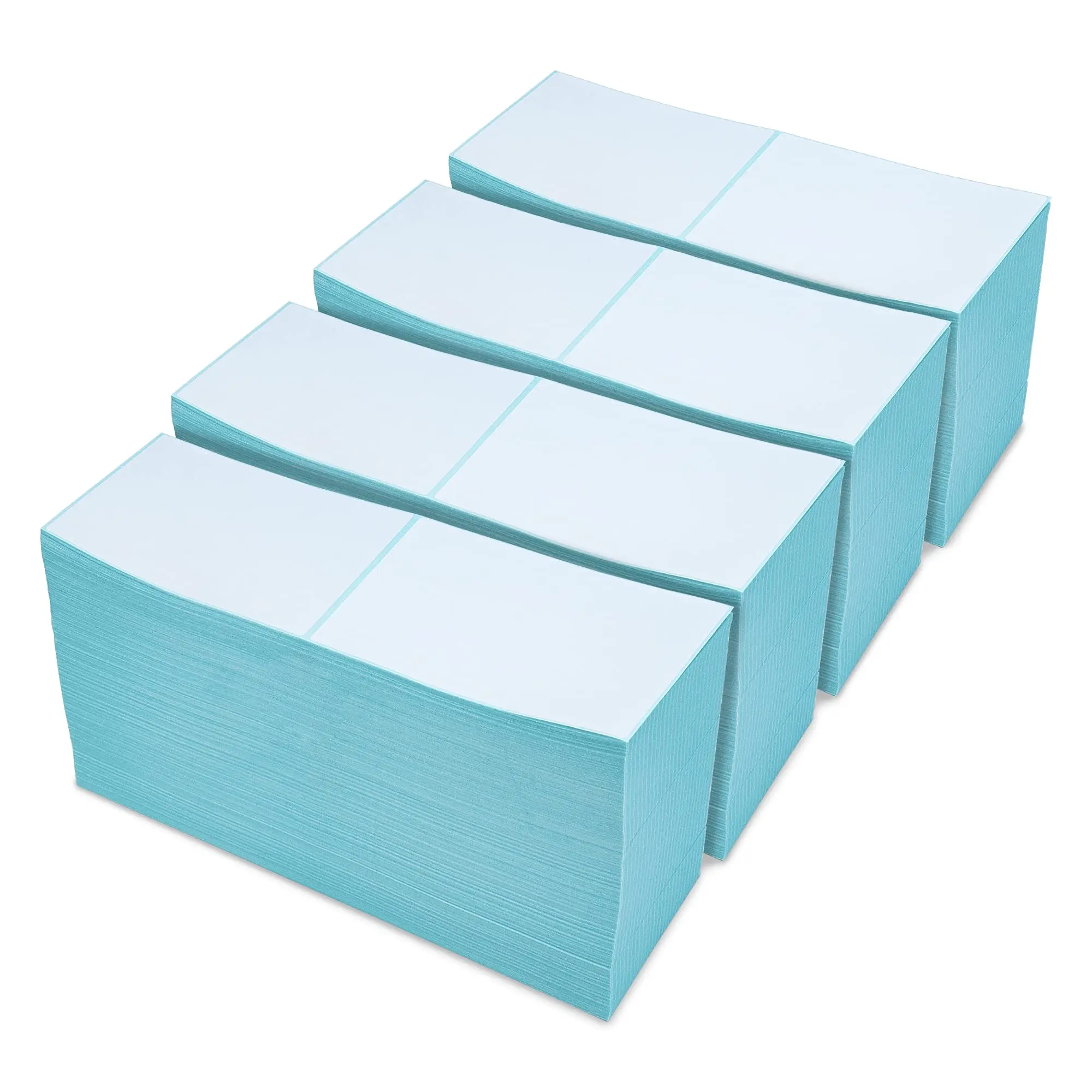 Factory Wholesale 4 x 6 light blue shipping thermal sticker label printer paper,Custom Blank shipping printer label stickers supplier