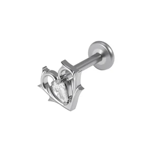 Titanium Bee Tooth Head Stone Inlaid Diamond Body Piercing Jewelry Minimalist Luxury Wedding Gift Unisex Wholesale