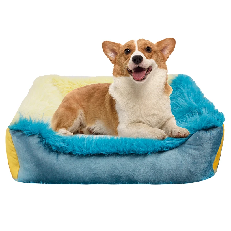 Custom plush designer washable dog cat pet bed  luxury