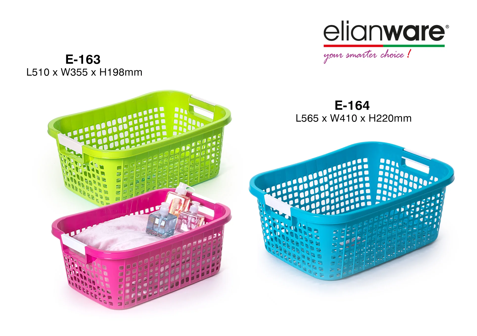 Elianware Plastic Shopping/laundry Storage Basket With Handle From