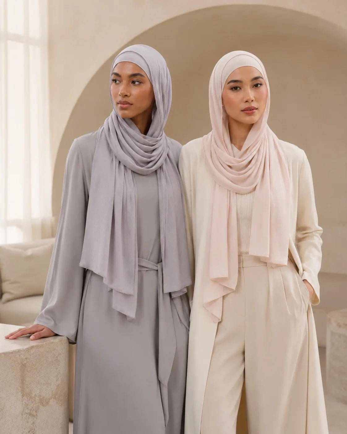 Custom Jersey Modal Hijab Lavender Grey view 4