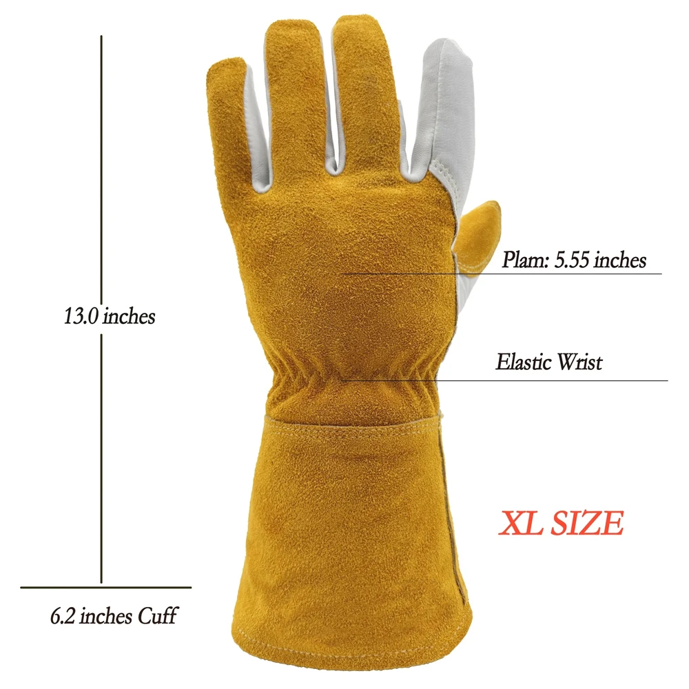 Мужские перчатки для сварки MIG с логотипом под заказ износостойкие кожаные ежедневного использования и работы