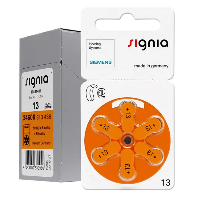 Battery High Quality & Lowest Price Signia Mercury Free Zinc air Hearing Aid Battery Battery Hearing Aid Hot Sale A13 New Stock