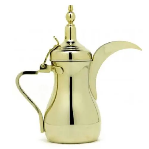 Luxurious Metal Shiny Teapot Customized Color Handmade Decorative Wholesale Dallah Table Top Affordable Metal Coffeepot