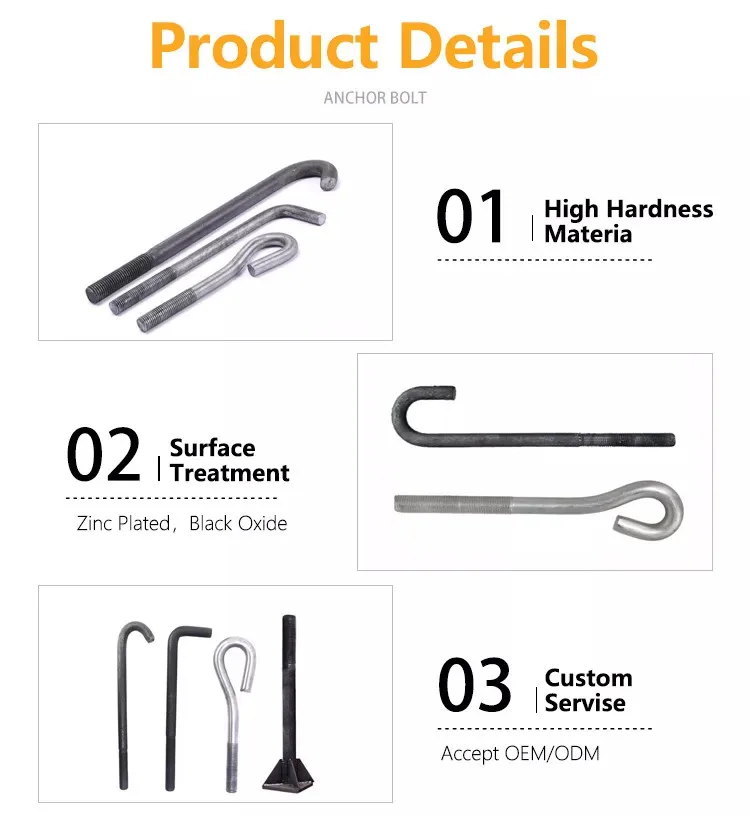 Satisfied Prices Firstclass Heavy Tensile Zinc Plated Foundation Bolt L Type Anchor Bolt With