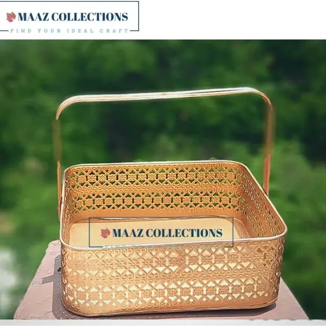 Декоративная ручная Праздничная упаковка, корзина для подарков на золотой свадьбу, производство в Индии, Прямая поставка с завода