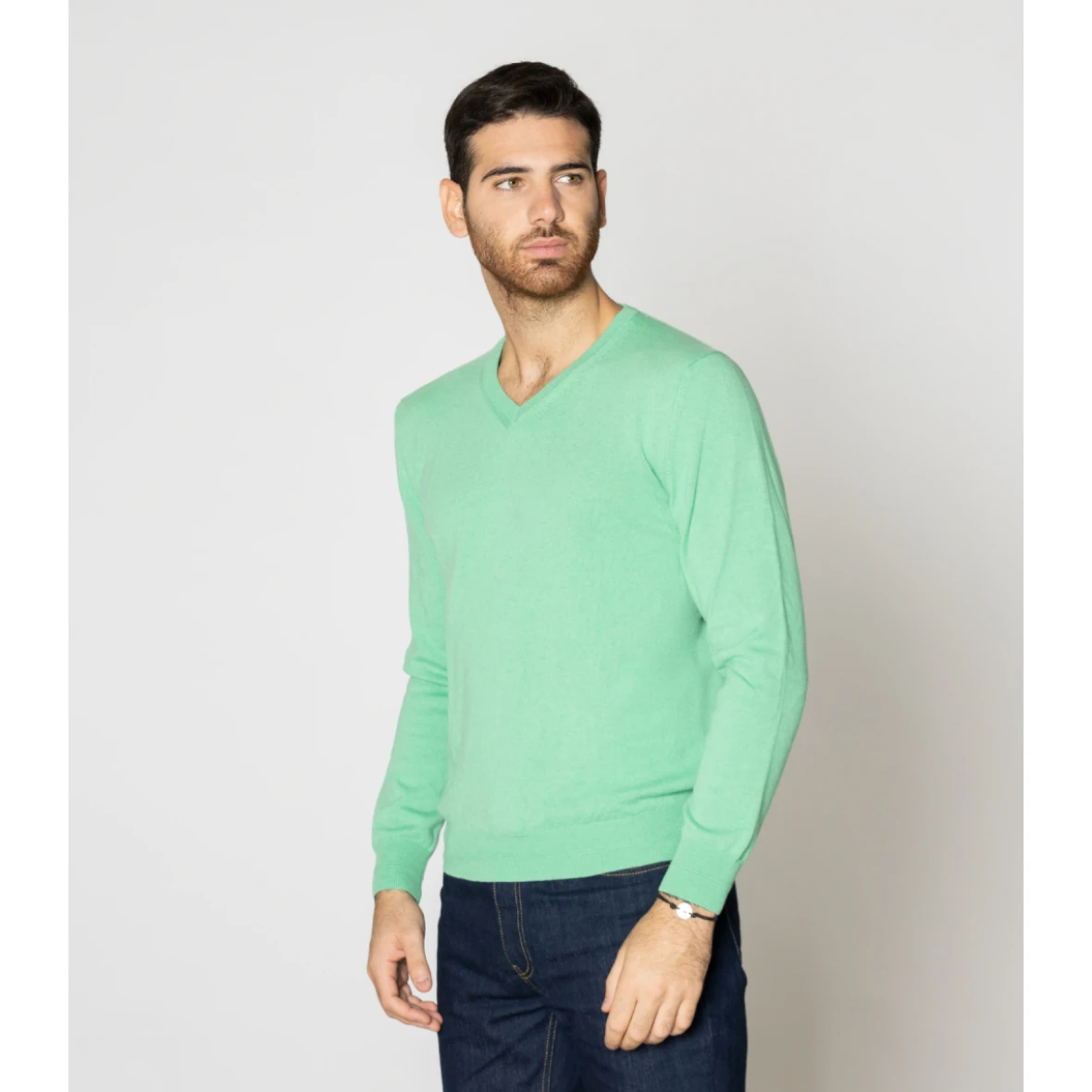 Top Quality ECO Knitwear 100% Cashmere Long Sleeves V Neck Men's