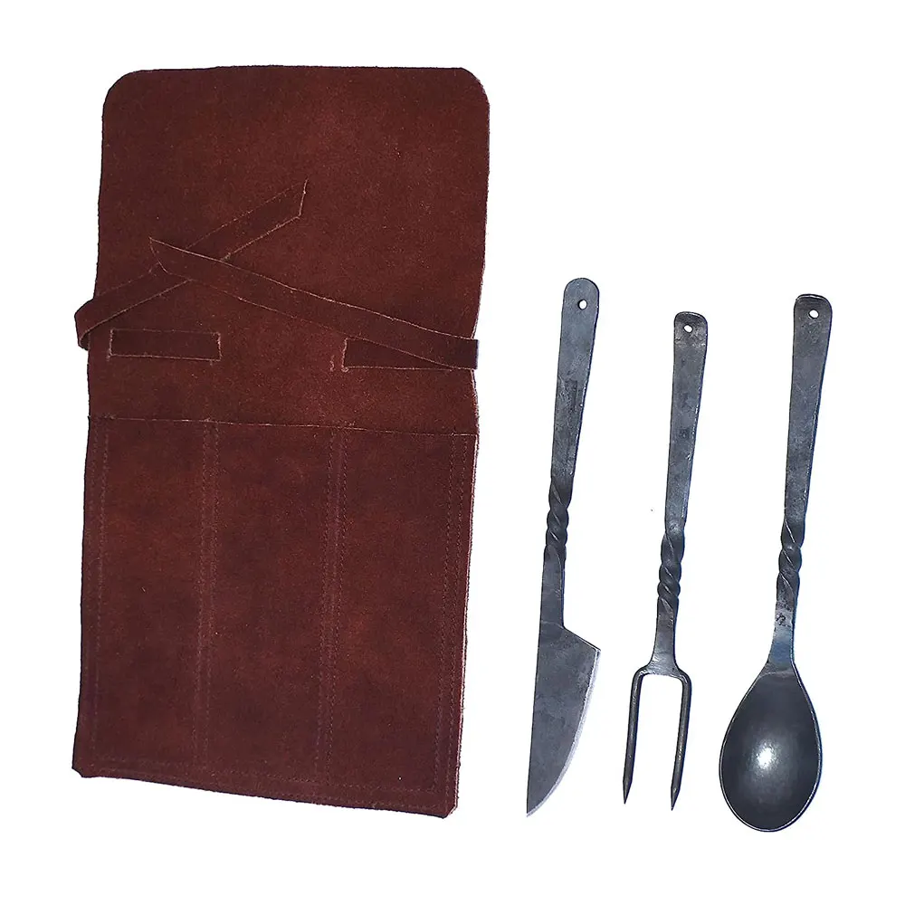 Medieval Dinner Hall Renaissance Hand Forged Iron Utensils Cutlery Set ...