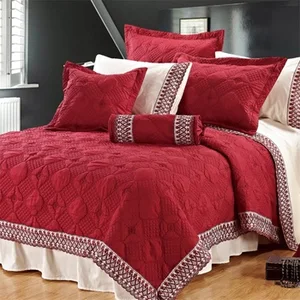 High Quality Custom Soft Quilting Bedspread Set Luxury Embroidery Design Polyester Filled for Home Hotel Natural Fiber Bedding