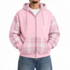 Baby pink and white plaid