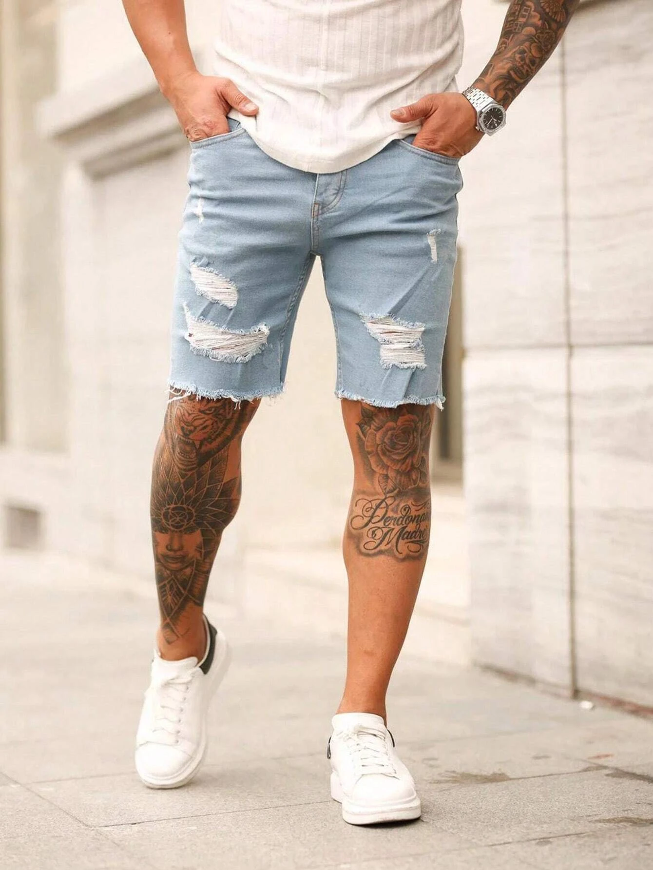 Custom High Quality Vintage Acid Washed Sun Faded Baggy Denim Shorts Solid Color Streetwear Men's Cargo Denim Jeans Shorts