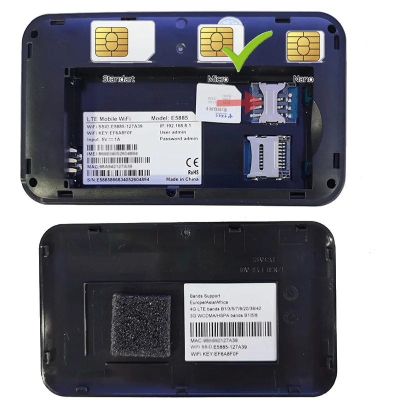 E5885 Pocket Wifi Router 4g Mini Router With Sim Card RJ45 Lan Port 4g Lte Router With Sim Card for Home 2600mAh Battery