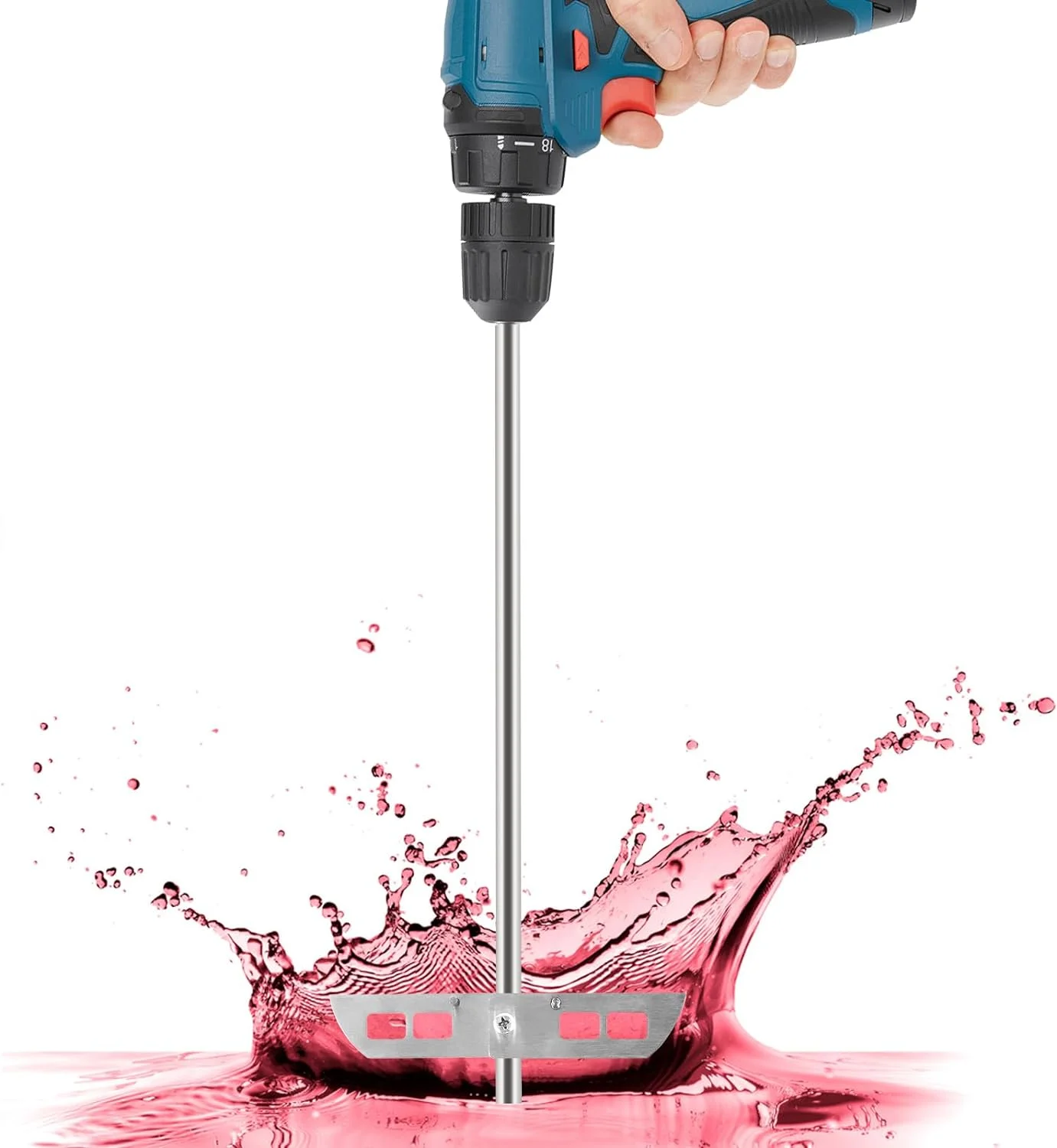 18" Stainless Steel Whip Degassing Stirrer Drill Mixer Rod Attachment