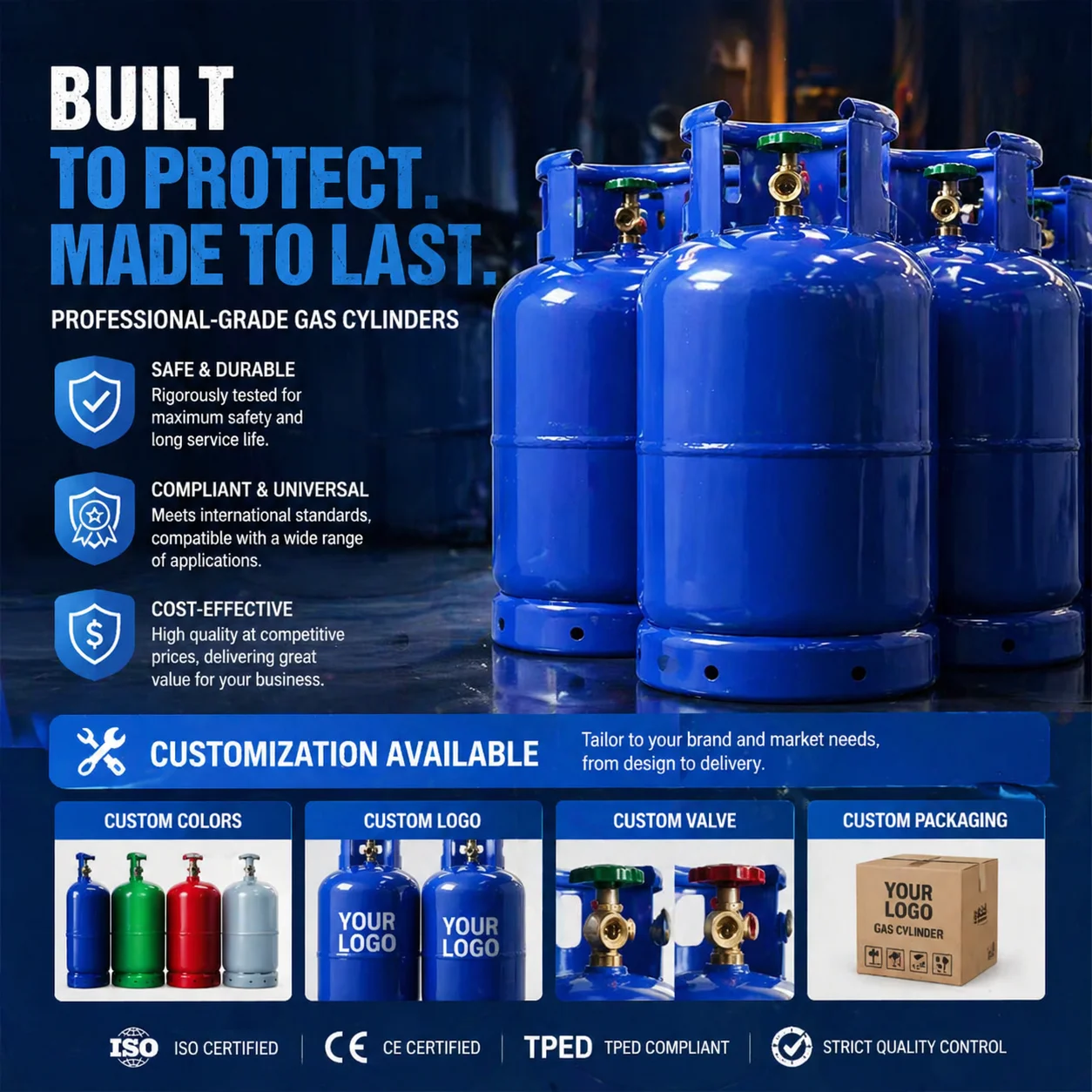 Zhangshan Specification Confirmed by Model 4.5kg Refillable Recyclable Low Pressure Welding Lpg Gas Cylinder for Distributor Use