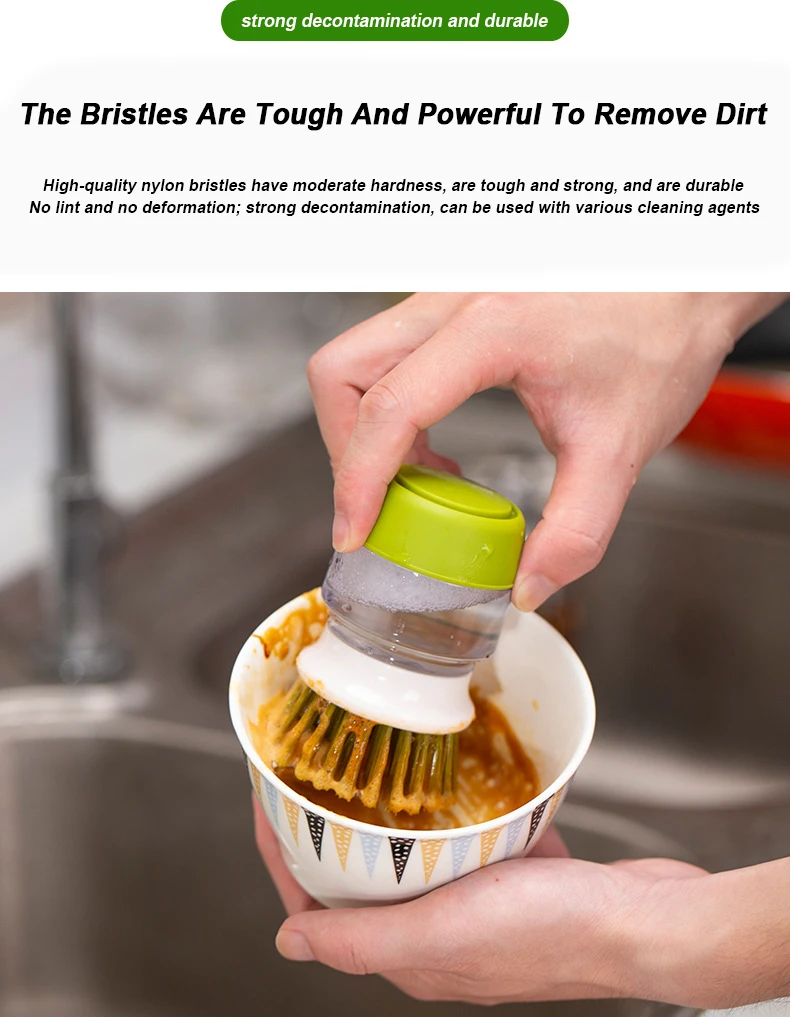 Raybin Handle Automatic Iquid Dispenser Cleaner Palm Brush Sponge