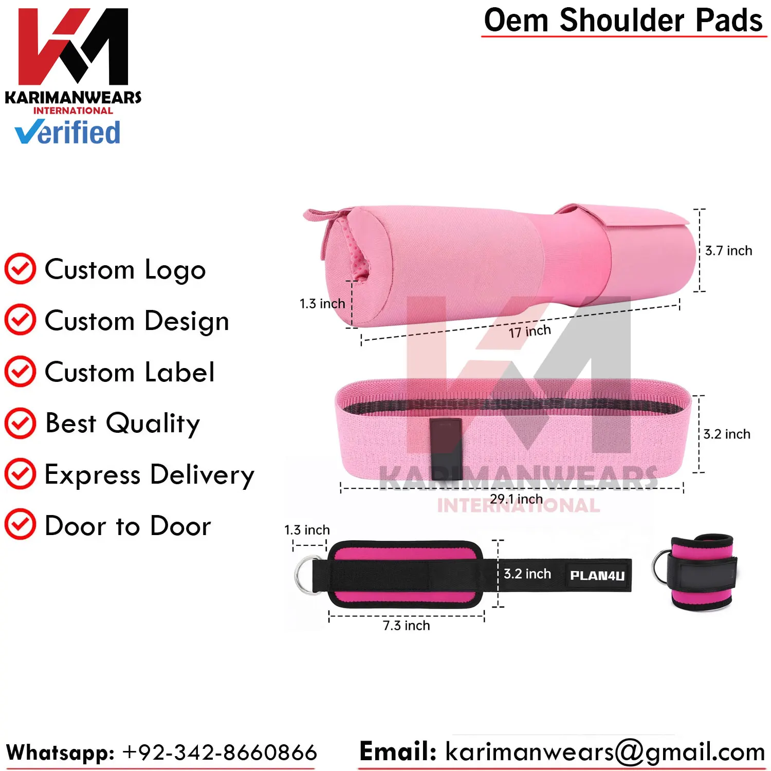 Barbell Pad Set Squats Hip Thrusts Premium Foam Weight Lifting Bar Cushion Anti-Slip Design Shoulder Neck Support Fits Standard