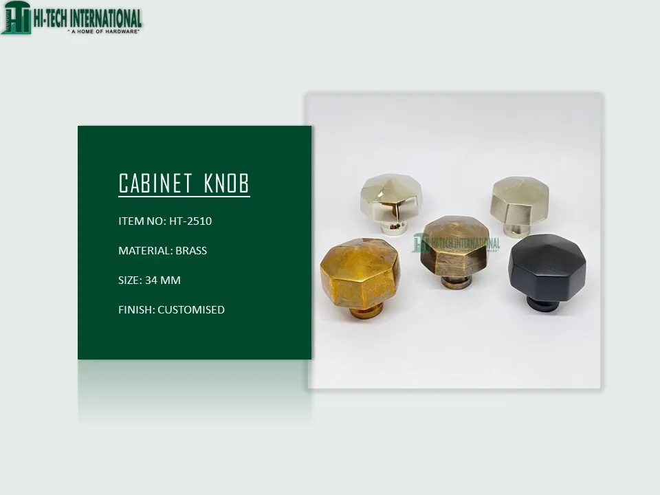 Brass Hexagonal Luxury Custom Finish Knobs Wholesale Unique