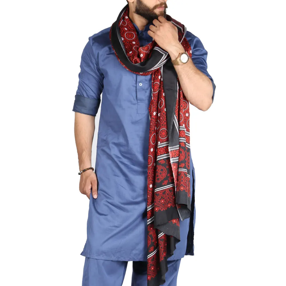 Scialle di Latta jaddar in cotone jajrak fatto a mano dal Pakistan