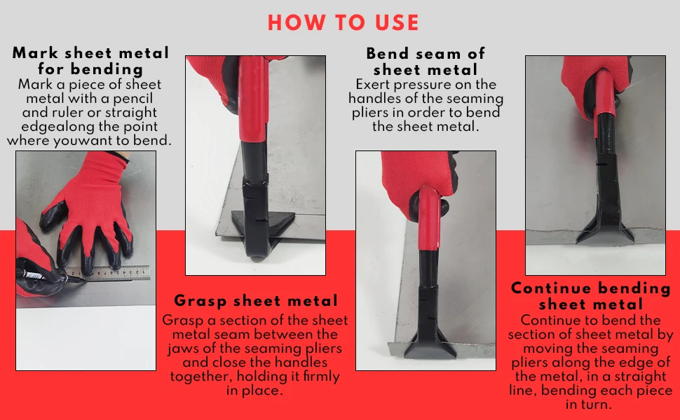 Aromanano 3piece 45& 90 Metal Bender Tool Hand Seamers Sheet Metal