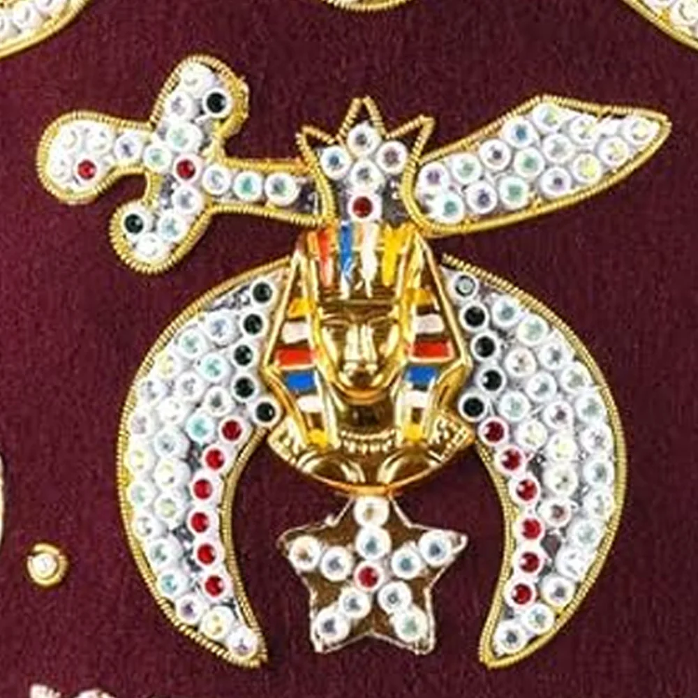 Shriners Masonic Fez Hat With Rhinestones And Gold Bullion Threads Fez