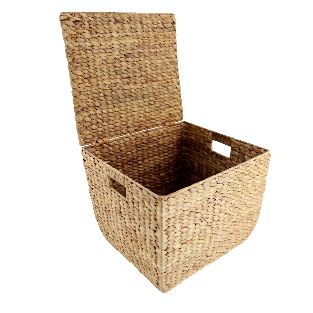 Iron Frame Water Hyacinth Hamper Natural Color Multifunction ...