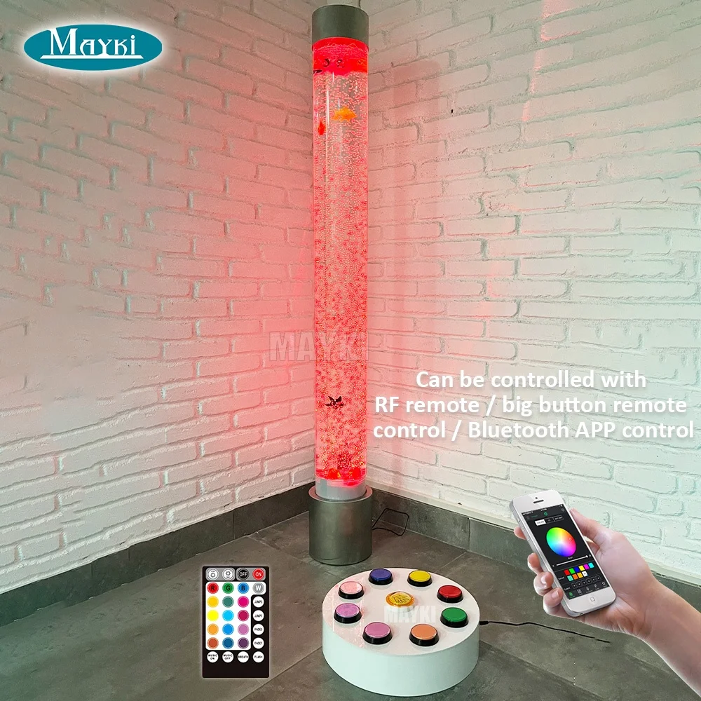 Colour Changing LED Bubble Lamp Water Bubble Fish Tube Sensory LED Bubble  Tube
