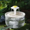 Small PET Textured Wood Lid Floral Water Dispenser