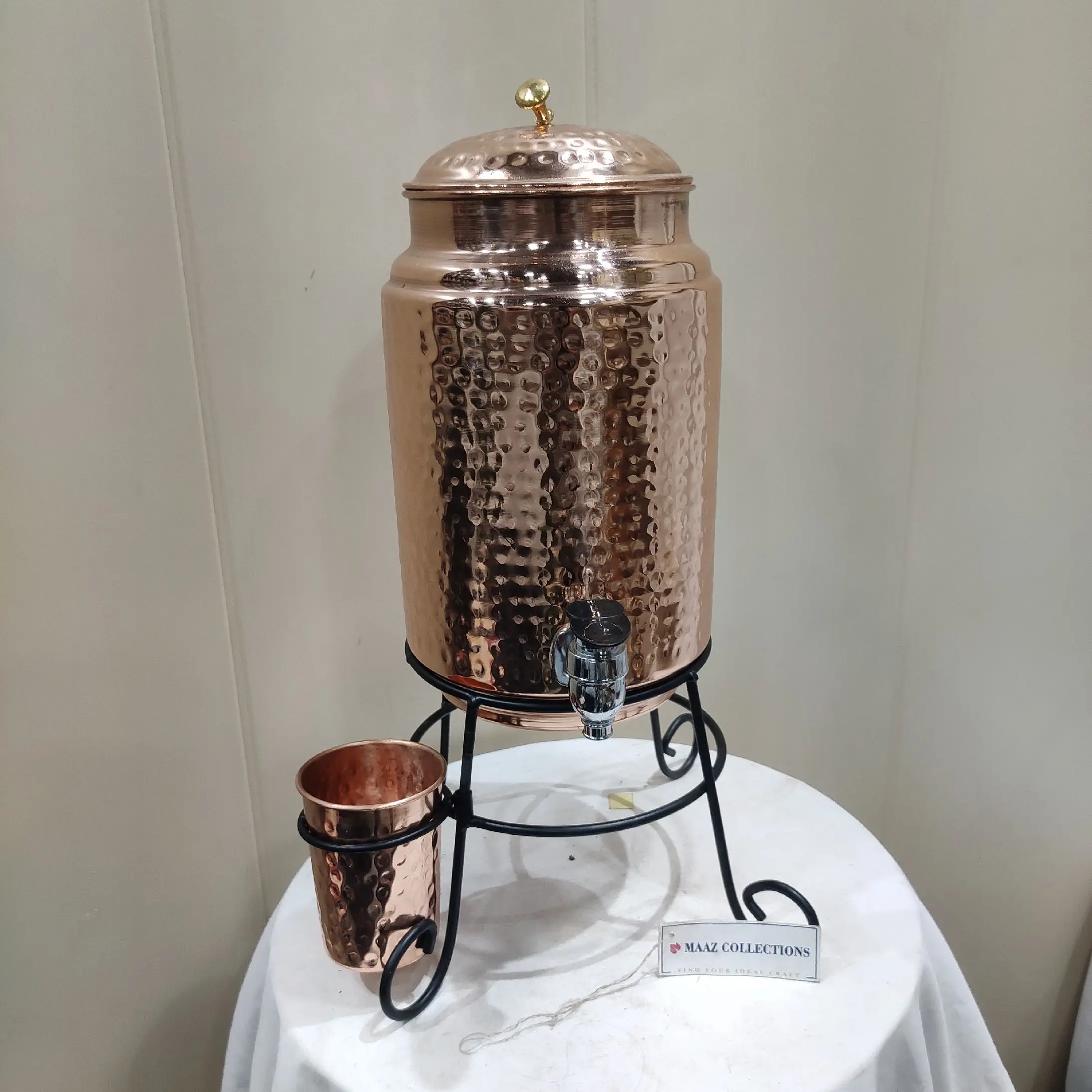 Handmade Pure 100 Hammered Copper Water Dispenser Pot Hammered Heavy