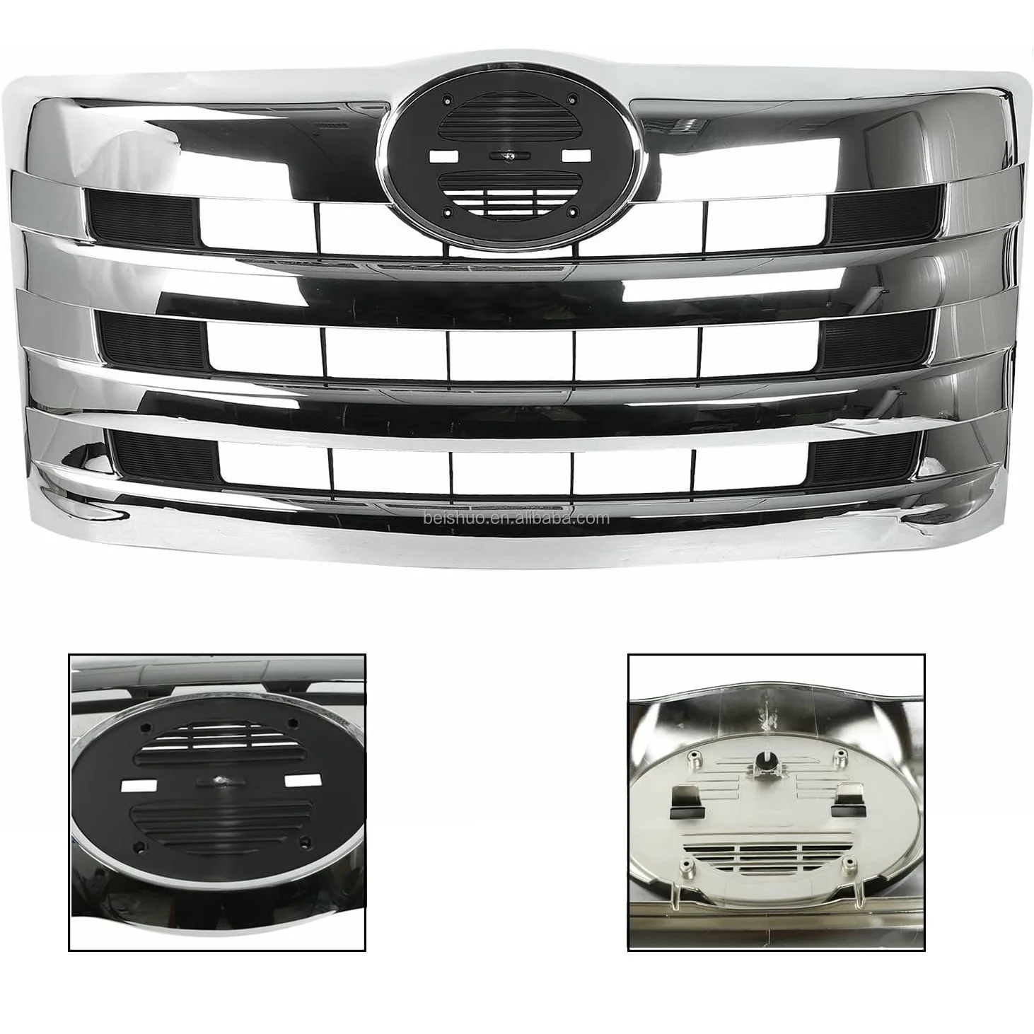 BS-HI-101CH Chrome Plastic Grille Replaces 53100-E0062 & 53100-E0063 for Hino 238, 258, 268 & 338
