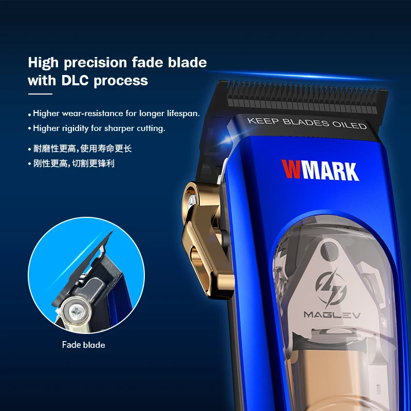 WMARK NG-9004 Magnetic Vector Motor Hair Clippers - Professional