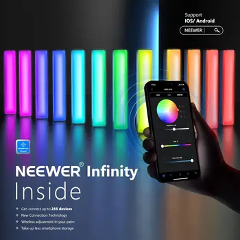 NEEWER RGB LED Video Light Stick, Touch Bar & APP Control, Magnetic Handheld Photography Light, Dimmable 3200K~5600K CRI98+ detail image