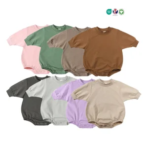 Unisex Cotton O-Neck Pullover Bodysuit Embroidered Toddler Rompers One Piece Playsuits Jumpsuit ODM Knitted Fabric