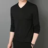 Black V-neck long sleeves