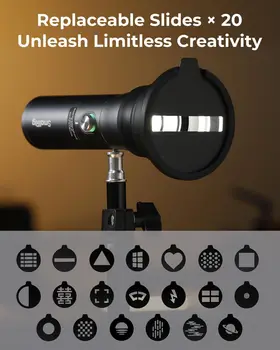 For SMALLRIG RGB LED Photography Flashlight 7500mAh Aluminum Alloy Patterned Ambient Light 4 Color Fill Light with 20 Patterned detail image