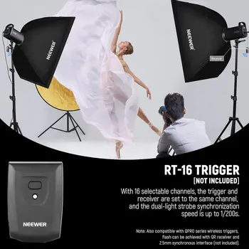 NEEWER S101-300W Strobe Flash Light With 9 Levels 150W Modeling Lamp, 300Ws GN58 5600K With Standard Bowens Mount Reflector, S1 product image