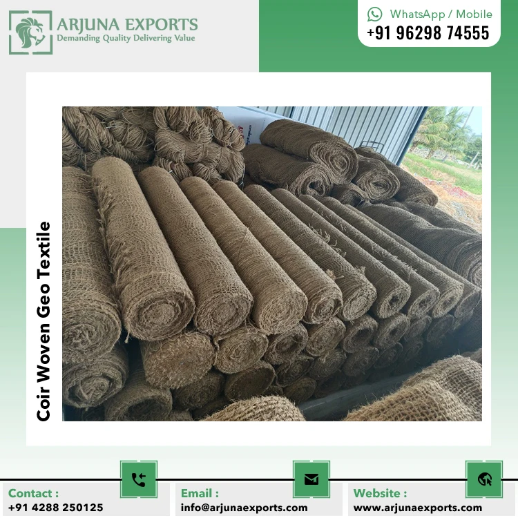 740/900 Gsm Biodegradable Coir Woven Geo Textiles Fabric Rolls For Farm ...