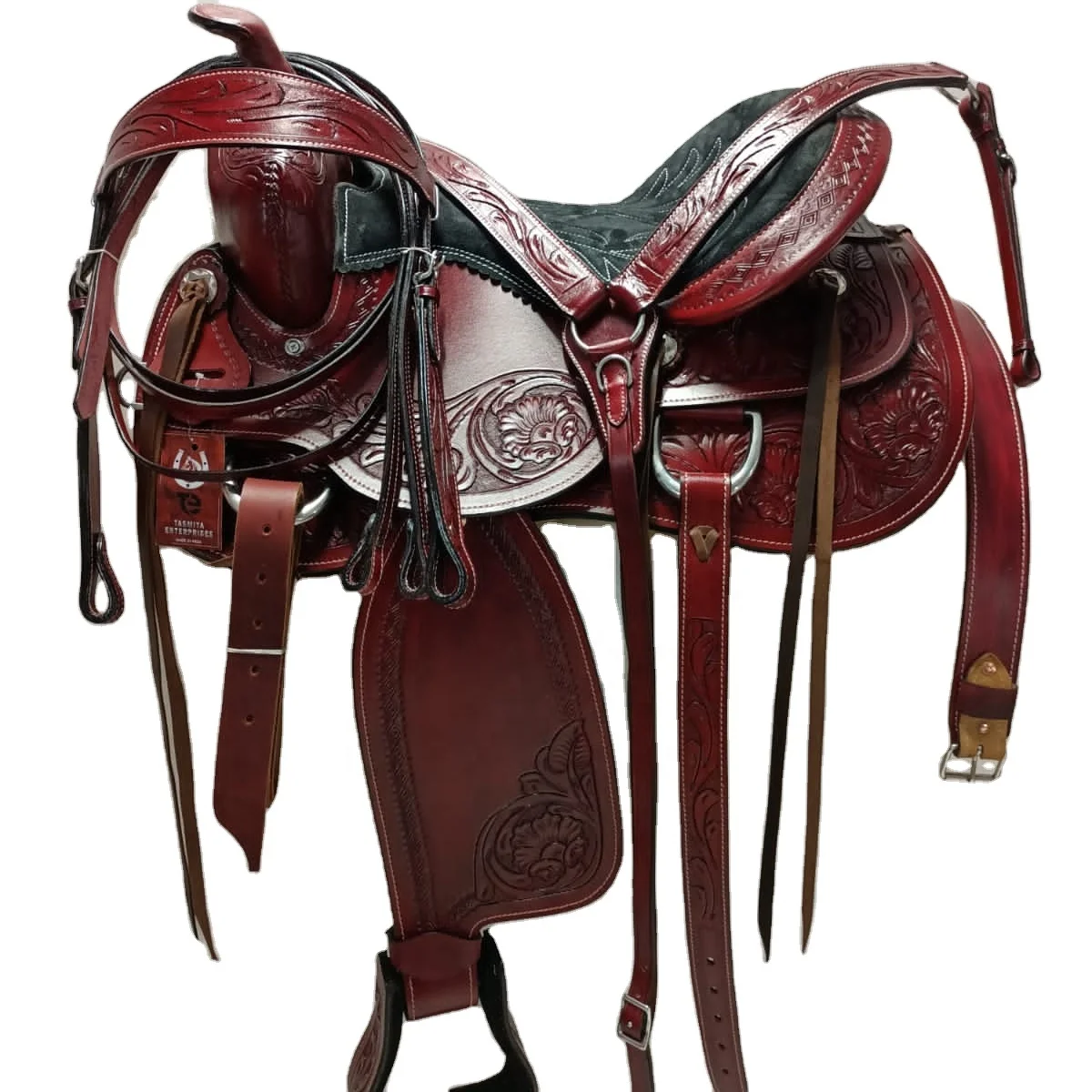 Tasmiya Enterprises Leather Horse Saddle Western Barrel Horse Tack Set