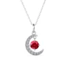 Brass 18k White Gold Plated July Birthstone Necklace