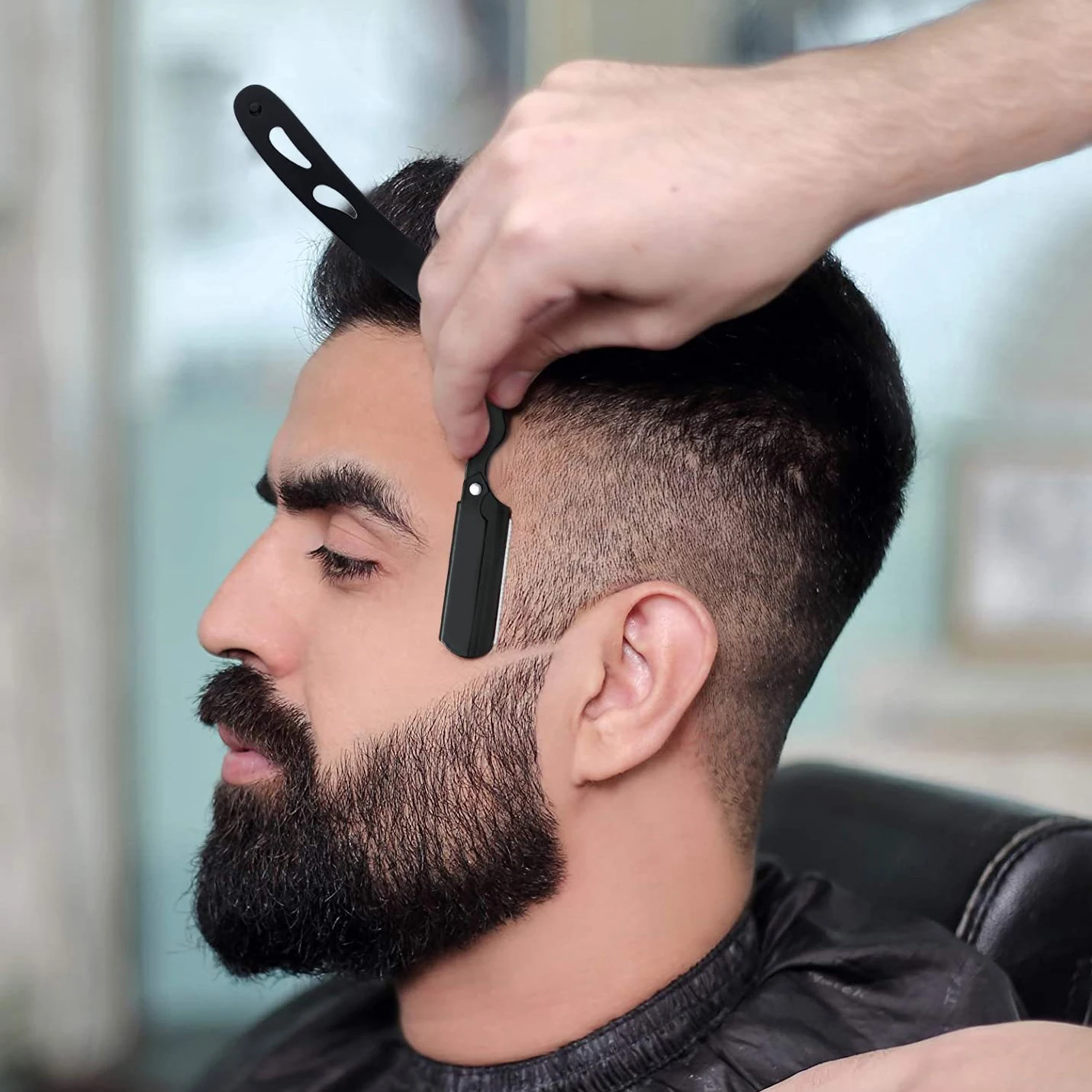 Kounain Professional Barber Folding Straight Edge Razor White Manual