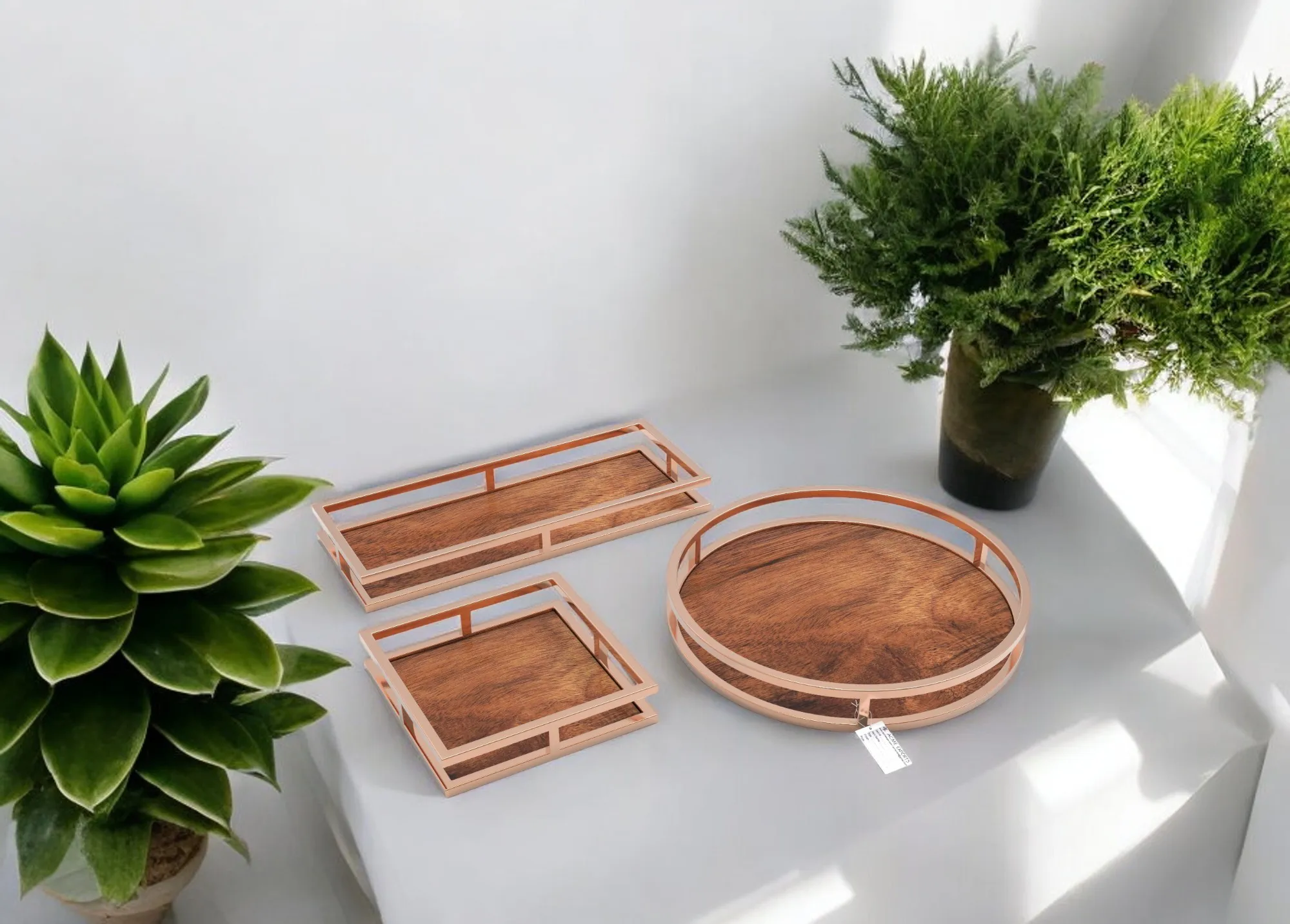 New Luxury Designer Serving Tray Stainless Steel Polished With Black ...