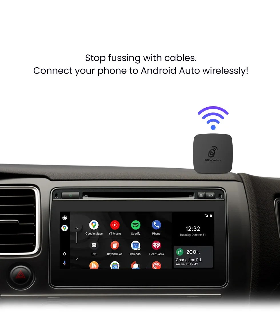 2024 New Wireless Android Auto Adapter Dongle For Cars Aawireless Usb