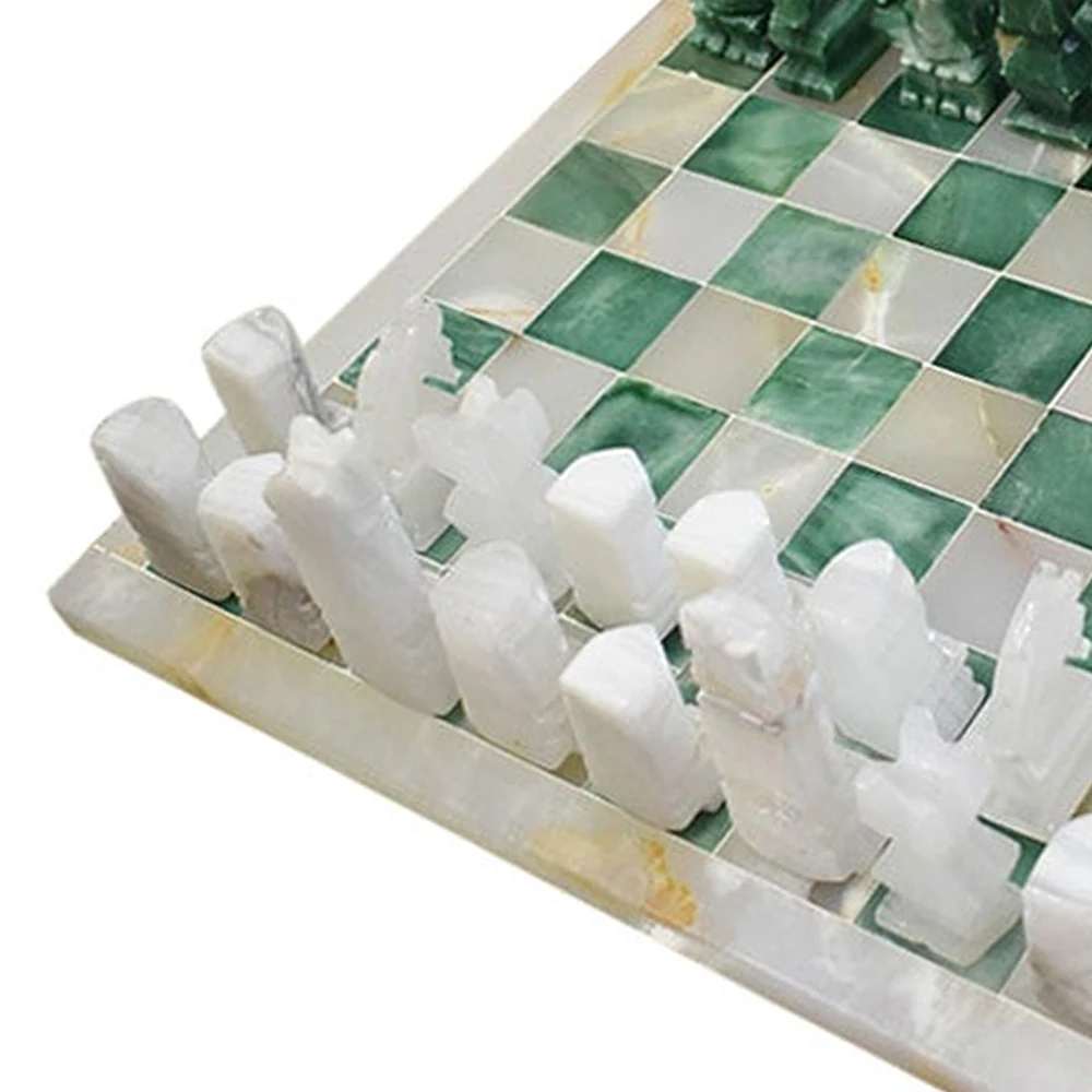 High-Quality Handcrafted Onyx Marble Chess & Backgammon Set Latest Lightweight Design for Men Ideal for Indoor Home Decoration