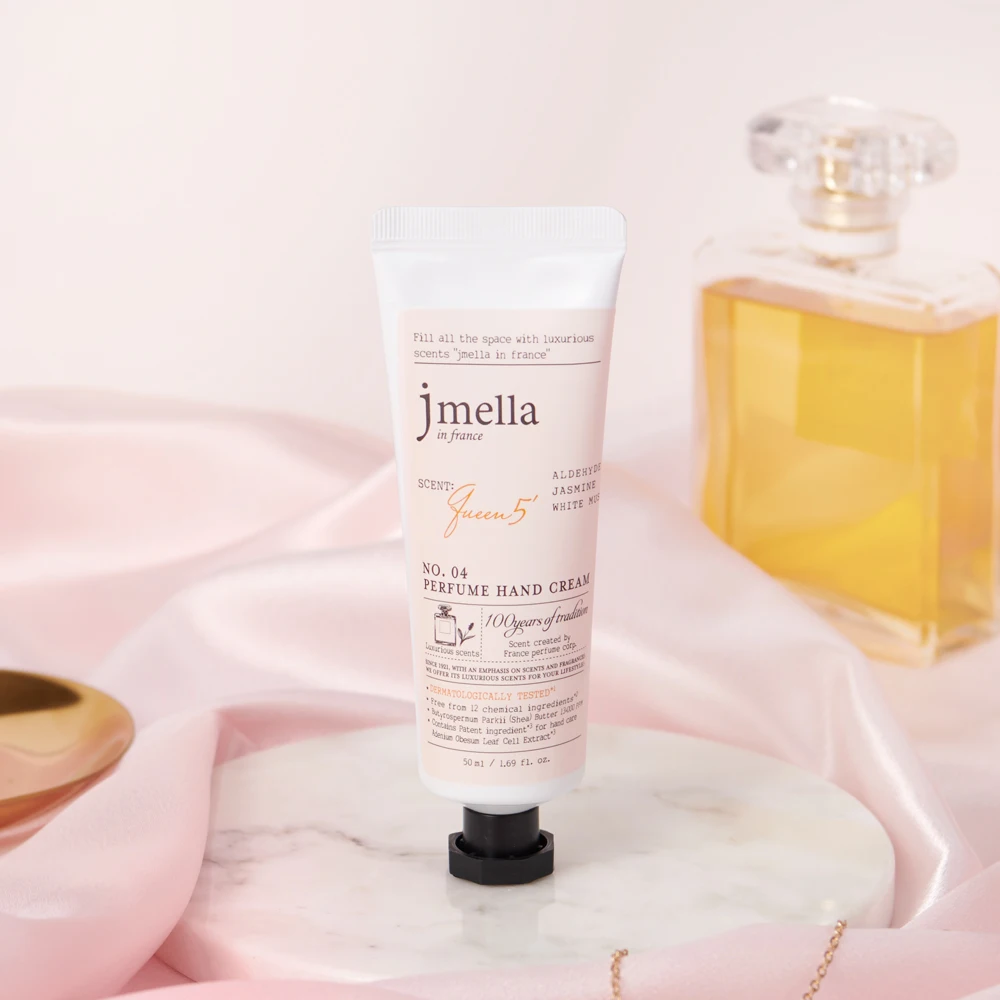 JMELLA France Queen 5' Perfume Hand Cream 50ml Korean-Made Premium Scented Nourishing MoisturizerSkincare Item for Wholesale
