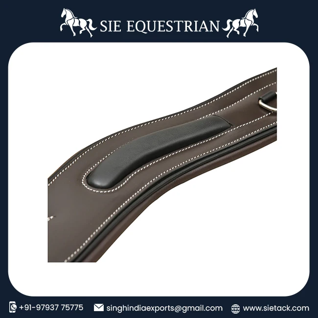 Fancy Anatomic Window Leather Girths Matching Elastic Horse Girth At