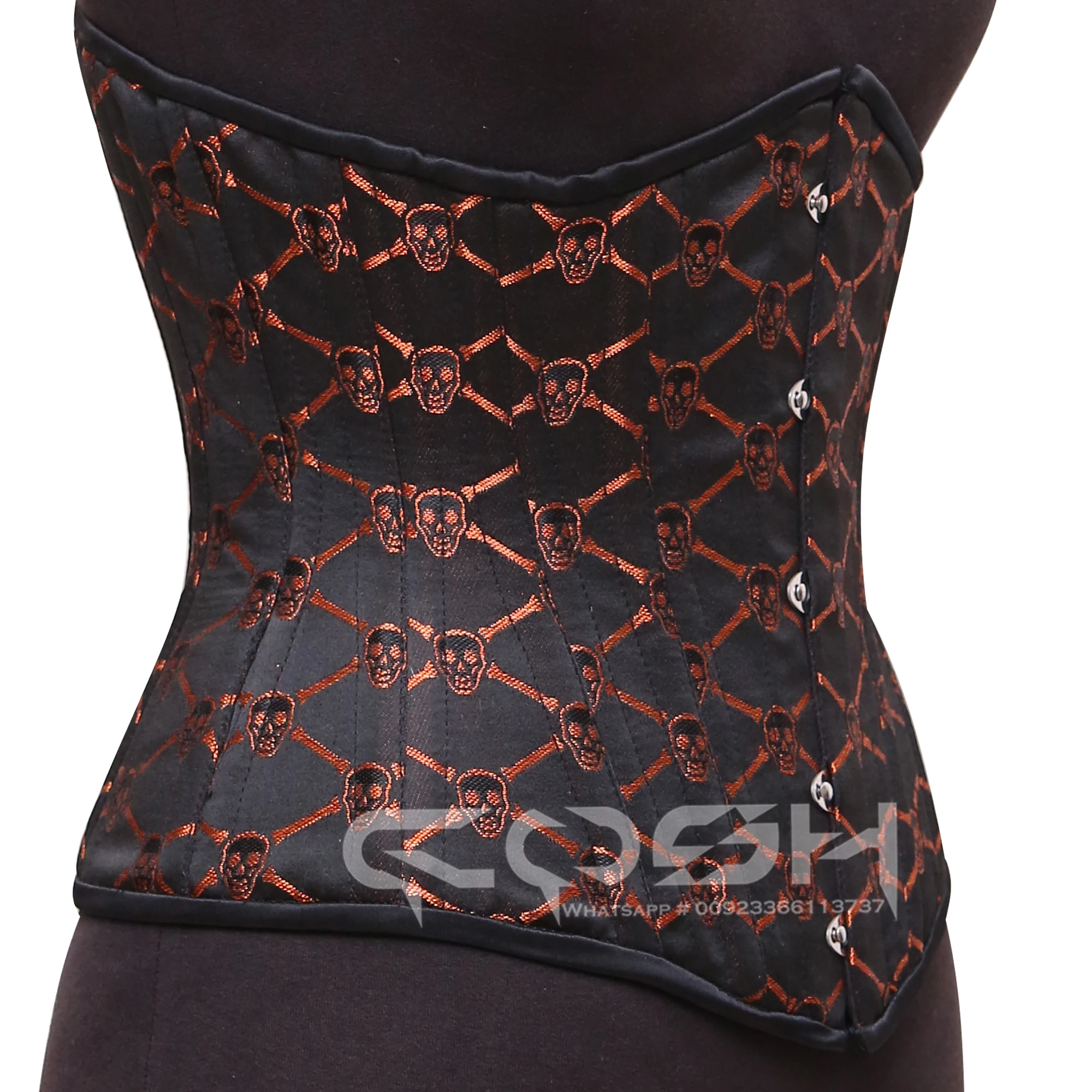 Unlock Your Dark Elegance Gothic Skull Brocade Corset By Cosh