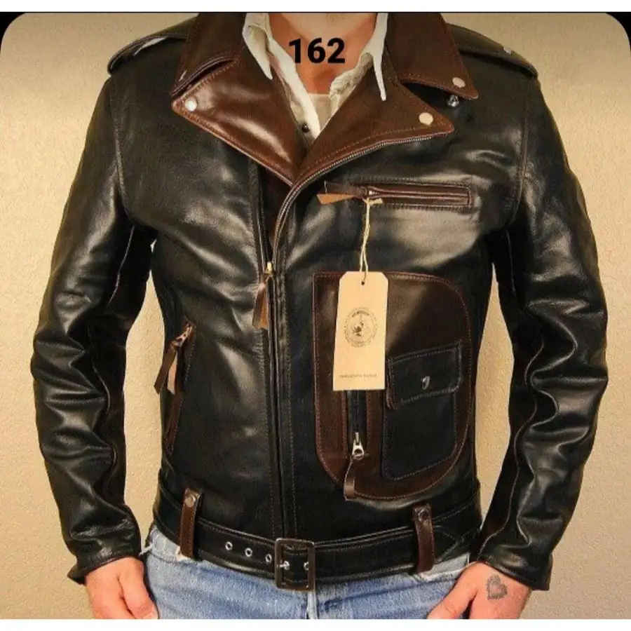 Made in India Modern Unique Cloths Collection Pure Leather Jacket Handmade Customized Super Selling Luxury Air-proof Mens Jacket
