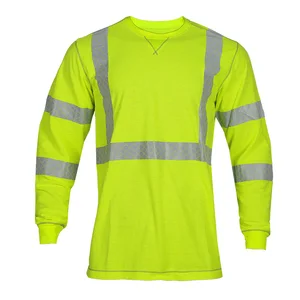 Wholesale OEM Hi Vis Reflective Safety Long Sleeve  NFPA2112 Work Fire Retardant Work Clothes Flame Resistant Shirt