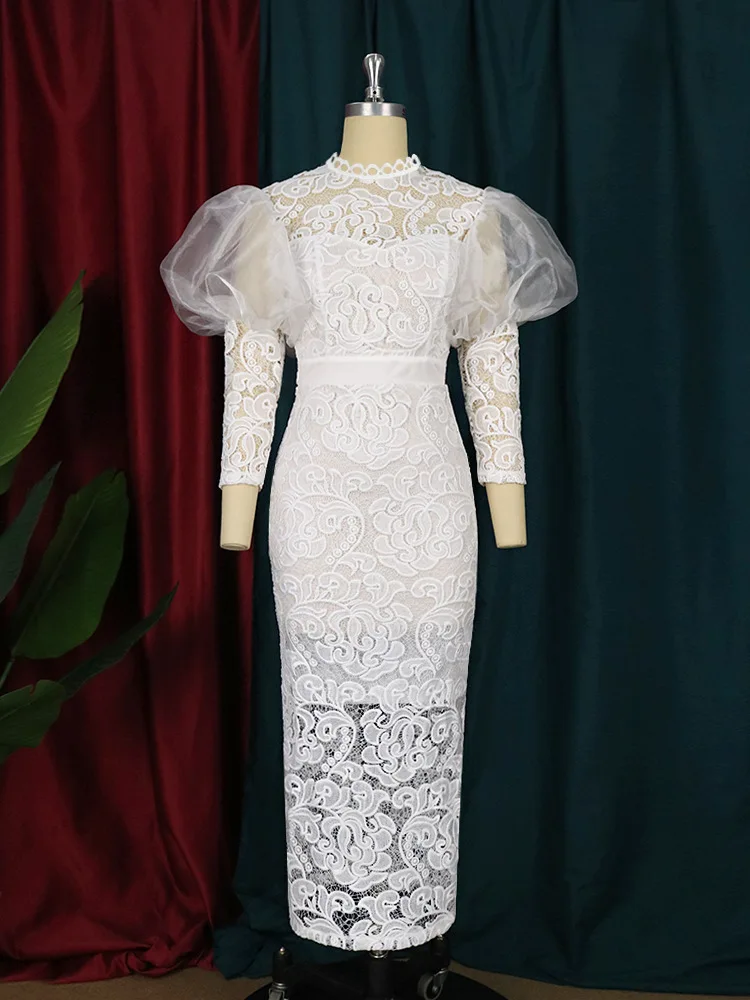 river island yellow lace dress Off-the-shoulder lace long midi dress 42 (FR) / Yellow main image 1