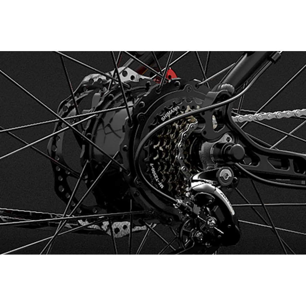 LANKELEIS MG740PLUS Dual-Engine Off-Road Electric Bike 48V Rear Hub Motor Disc Brake System Aluminum Alloy Frame Tube Battery