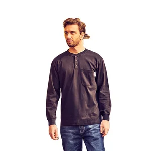 FRKNITEX Industrial Safety Clothing Fire Resistant Knit Workwear Cotton Mens T Shirt